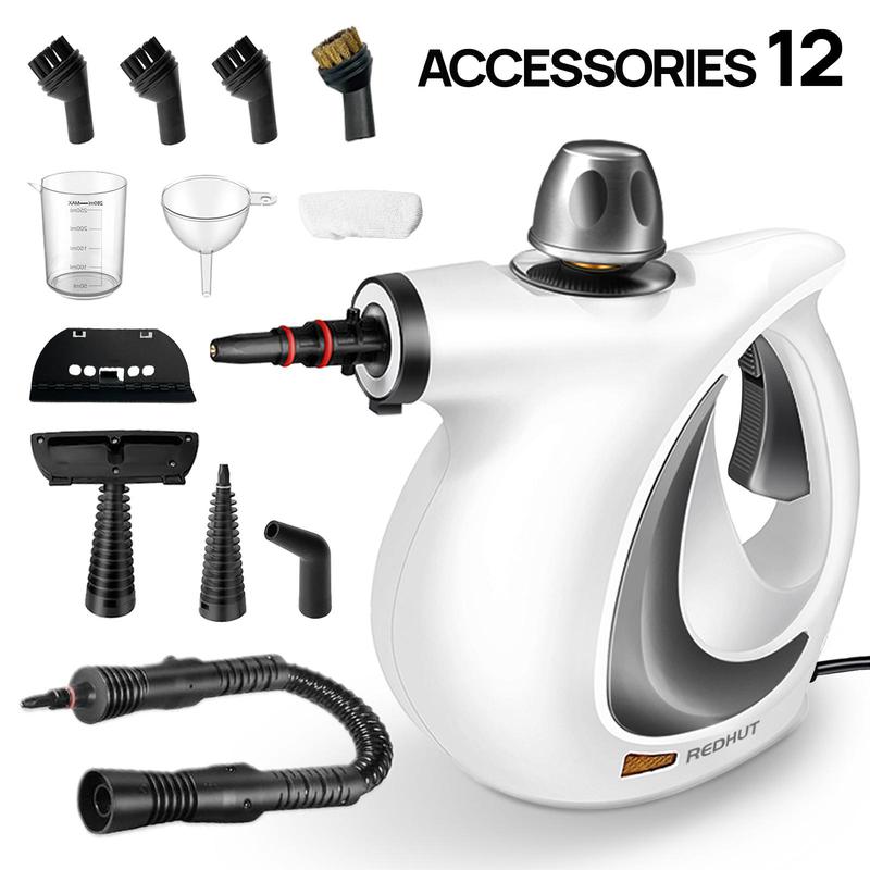 Redhut [2025] Pressurized Handheld Multi.Surface Natural Steam Cleaner with 12 pcsAccessories Powerful, Chemical-Free, Steamerfor Home And Car, Cleaning Washing MachineAir Conditioner, Kitchen, SummercleanAppliances Tool Household