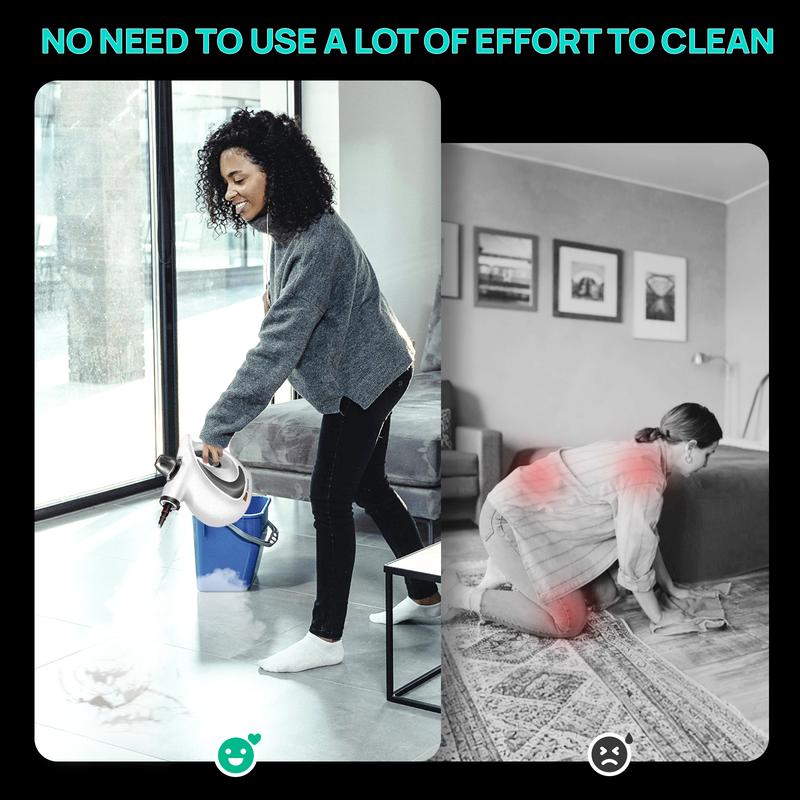 Redhut [2025] Pressurized Handheld Multi.Surface Natural Steam Cleaner with 12 pcsAccessories Powerful, Chemical-Free, Steamerfor Home And Car, Cleaning Washing MachineAir Conditioner, Kitchen, SummercleanAppliances Tool Household