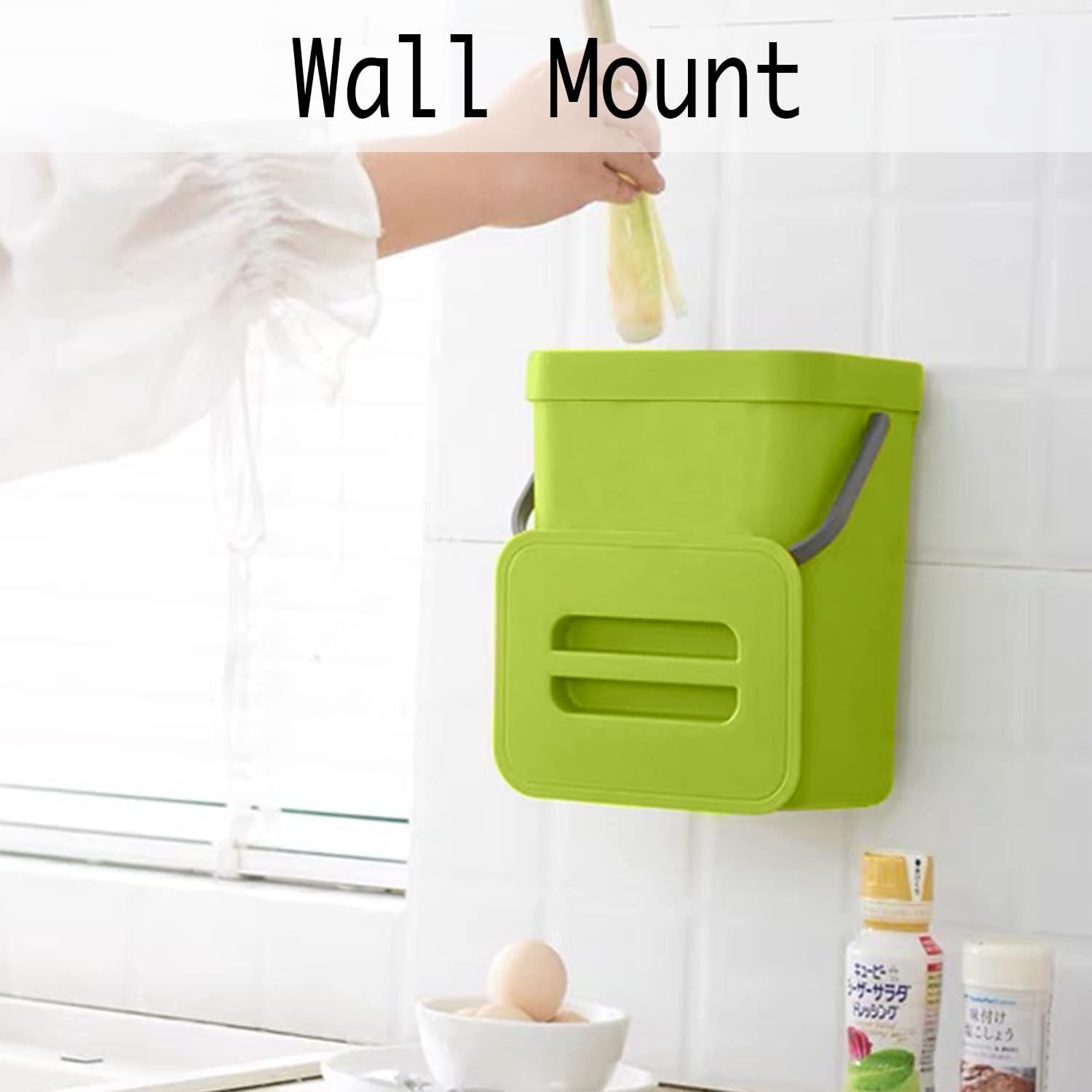 Green Wall - Mounted Kitchen Bin