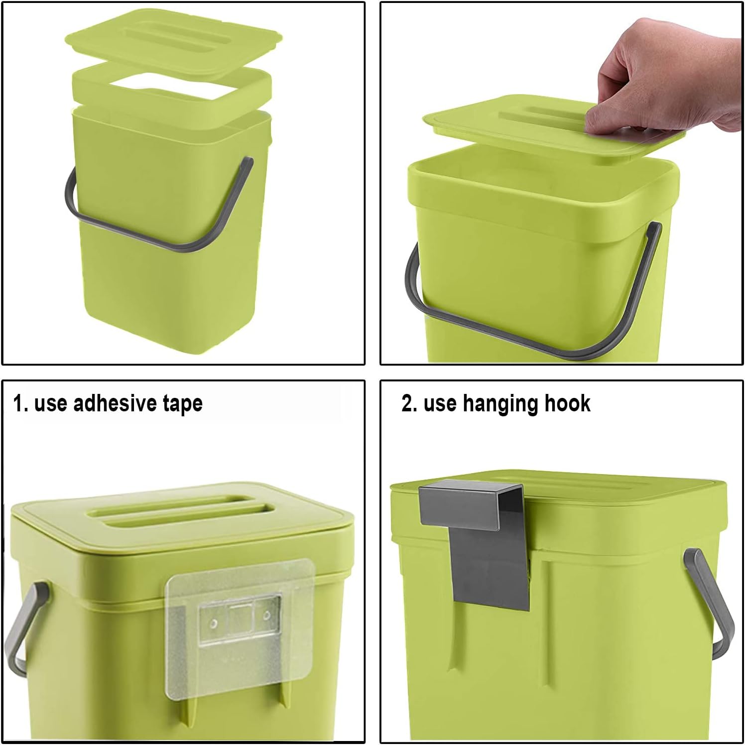 Green Wall - Mounted Kitchen Bin