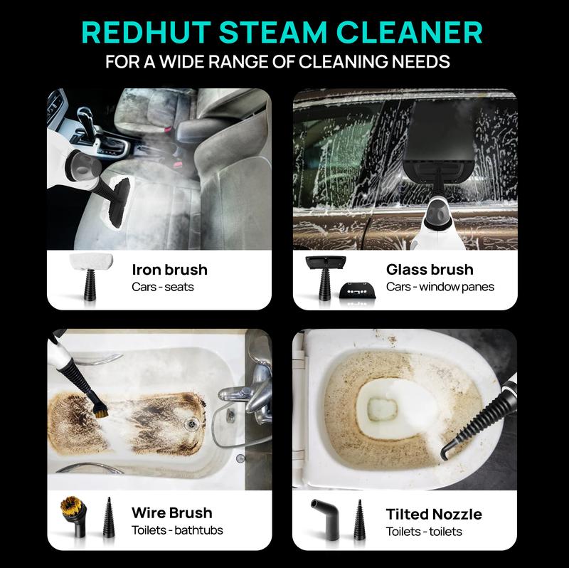Redhut [2025] Pressurized Handheld Multi.Surface Natural Steam Cleaner with 12 pcsAccessories Powerful, Chemical-Free, Steamerfor Home And Car, Cleaning Washing MachineAir Conditioner, Kitchen, SummercleanAppliances Tool Household